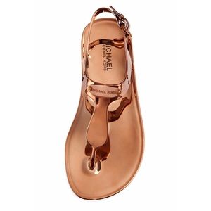 Michael Kors copper metallic jelly sandals